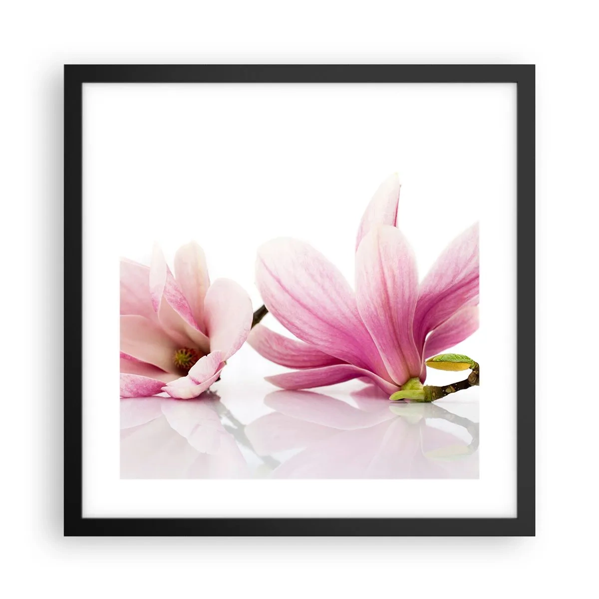 Poster in een zwarte lijst - Delicaat als een lentebriesje - 40x40 cm