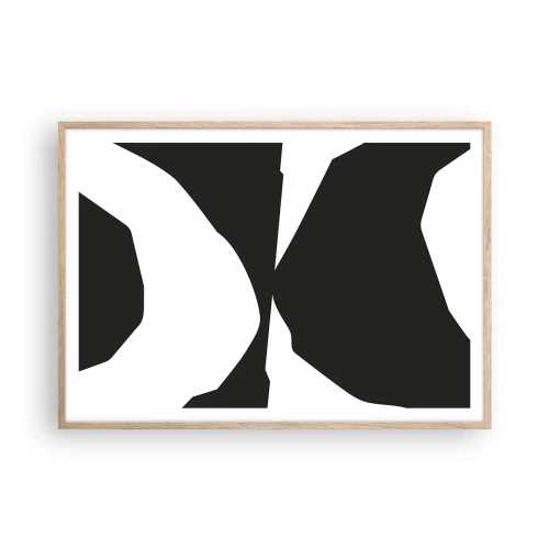Een poster in een licht eiken lijst - Positief – negatief - 100x70 cm
