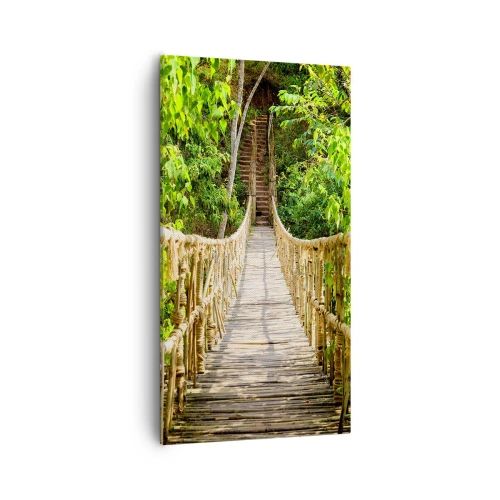 Schilderen op canvas - Opgeschort in het groen - 55x100 cm