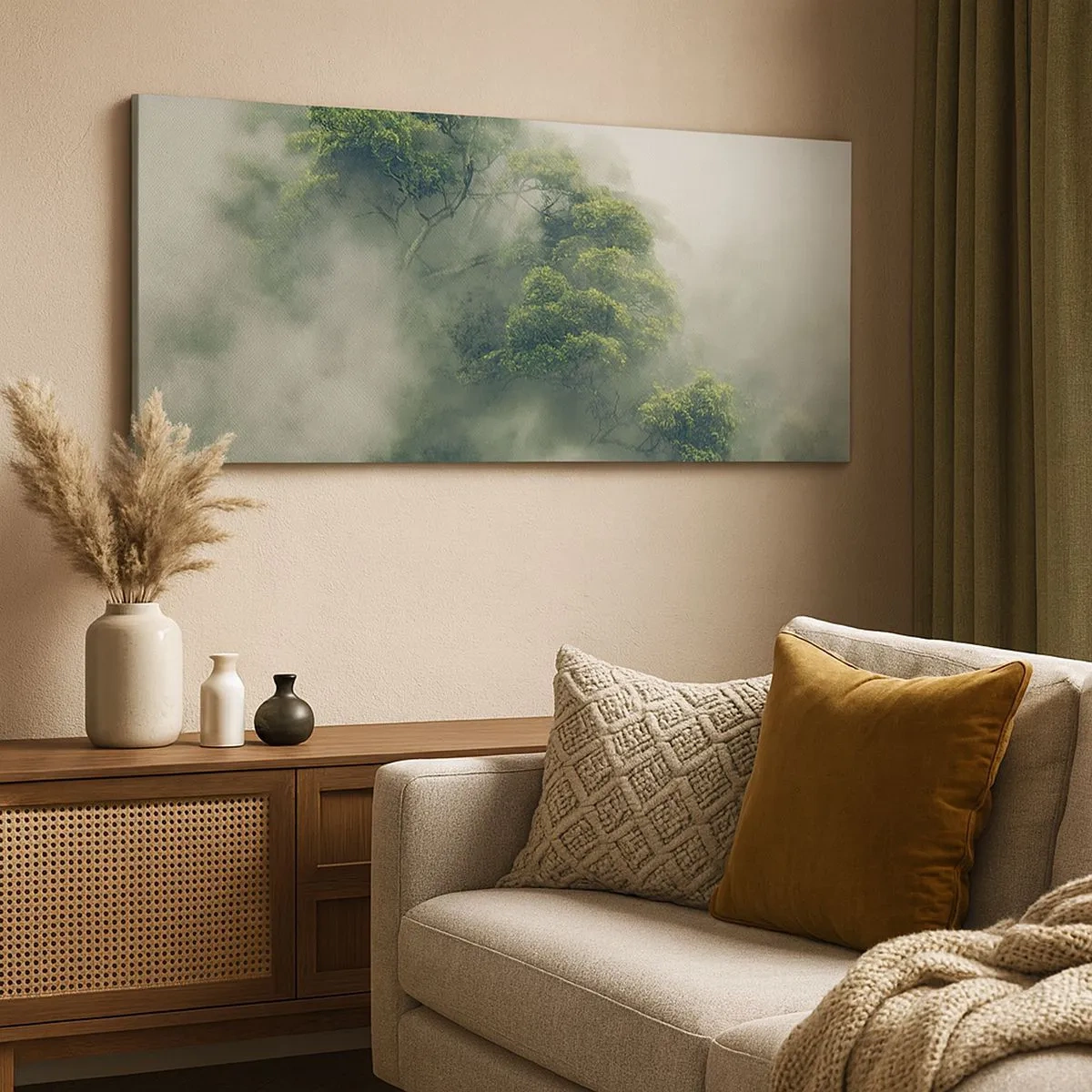 Schilderen op canvas - In mist gehuld - 100x40 cm