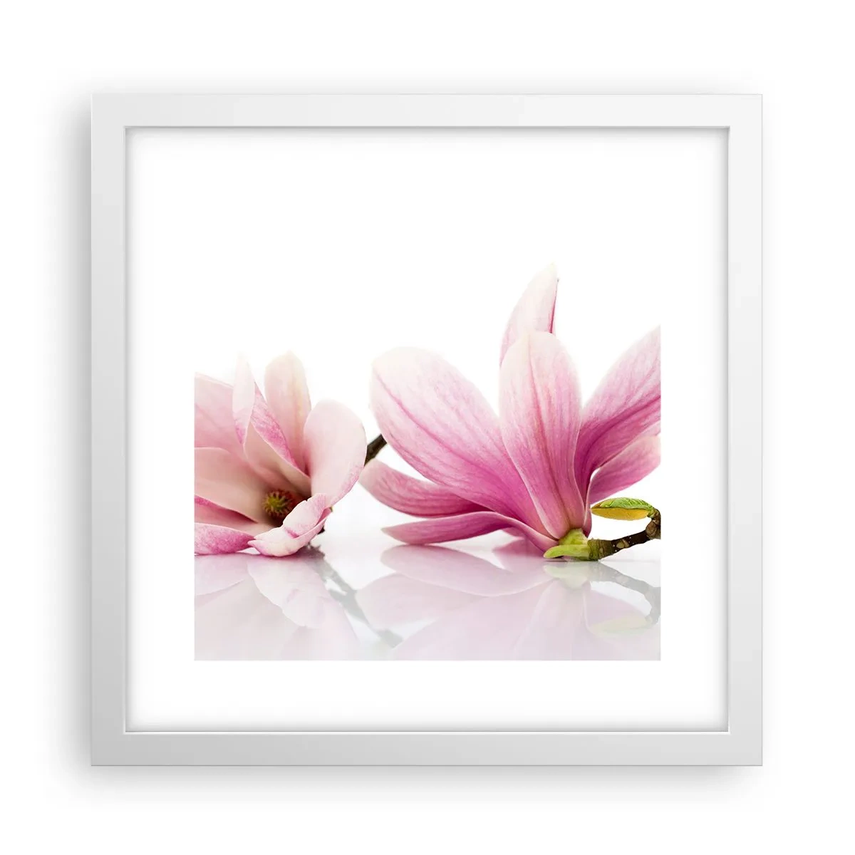 Poster in een witte lijst - Delicaat als een lentebriesje - 30x30 cm