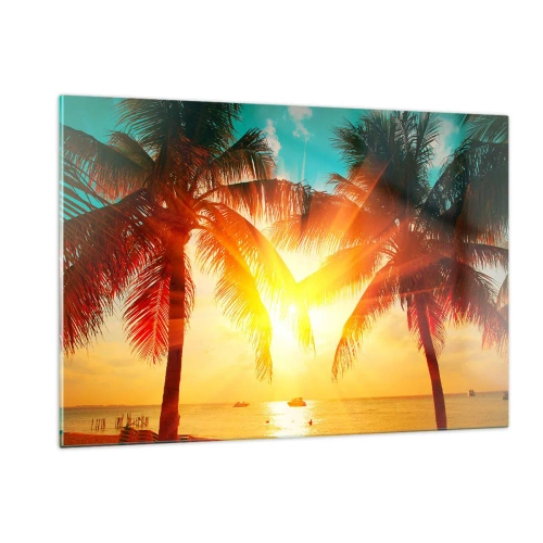 Schilderen op glas - Exotisch koppel - 120x80 cm