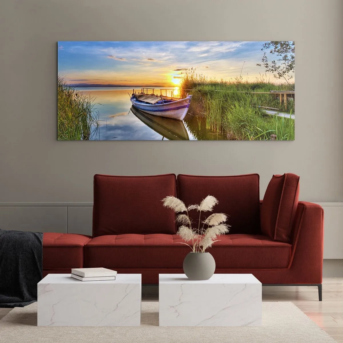 Schilderen op glas - Baai van vervulde dromen - 100x40 cm