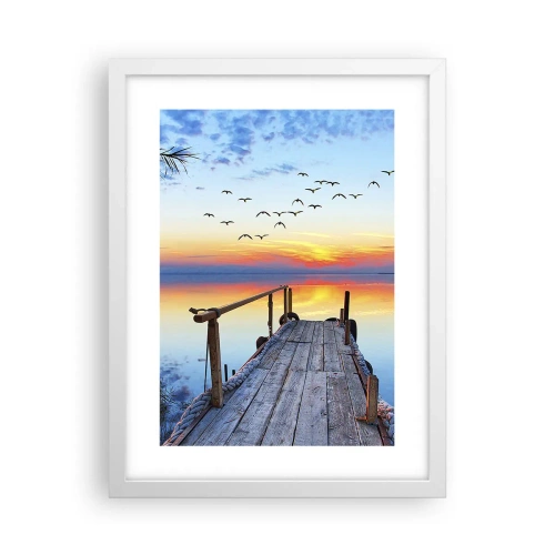 Poster in een witte lijst - Het is tijd om terug te gaan... - 30x40 cm