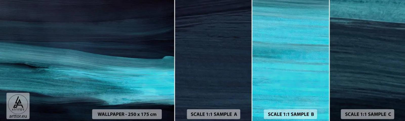 Fotobehang Staaltje Standard Eco - Ga met de stroom mee - Donker, Deel, Abstractie - 100x30 cm