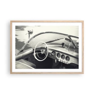 Een poster in een licht eiken lijst - Weer voor de rijken - 70x50 cm