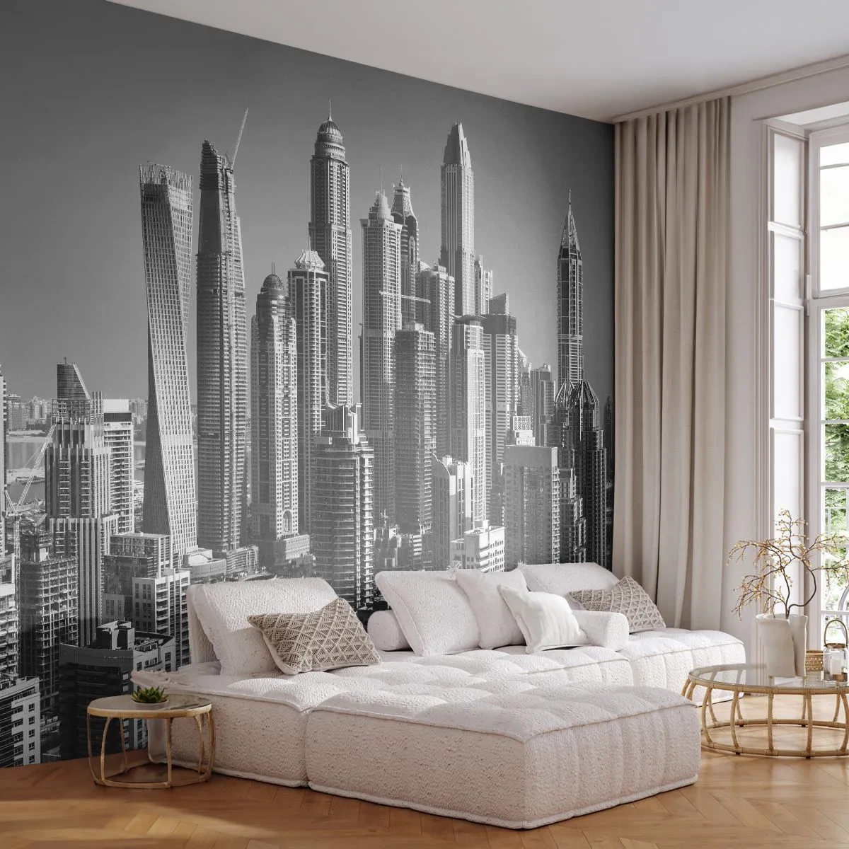 Zelfklevend Fotobehang Deluxe Sticker - Stad in de woestijn - Architectuur, Stad, Dubai - 250x175 cm