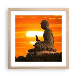 Een poster in een licht eiken lijst - Geen angst voor de wereld - 40x40 cm