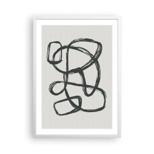 Poster in een witte lijst - Lusvormige abstractie - 50x70 cm