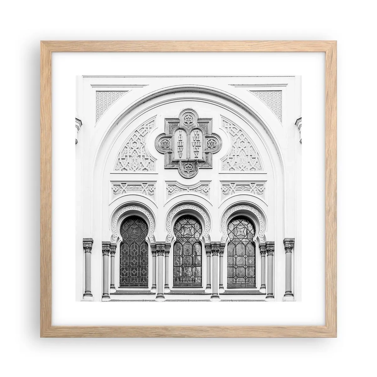 Een poster in een licht eiken lijst - Op de grens van culturen - 40x40 cm