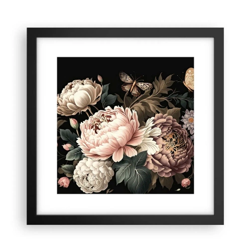 Poster in een zwarte lijst - In barokstijl - 30x30 cm