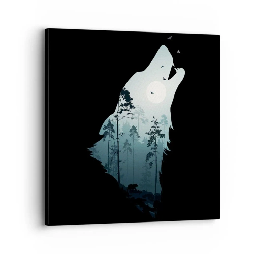 Schilderen op canvas - De stem van de bosnacht - 30x30 cm