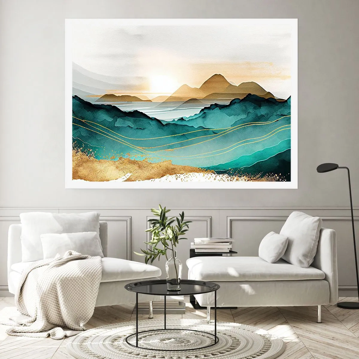 Poster - Op de rand van abstractie – landschap - 91x61 cm