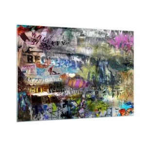Schilderen op glas - Collage van herinneringen - 100x70 cm