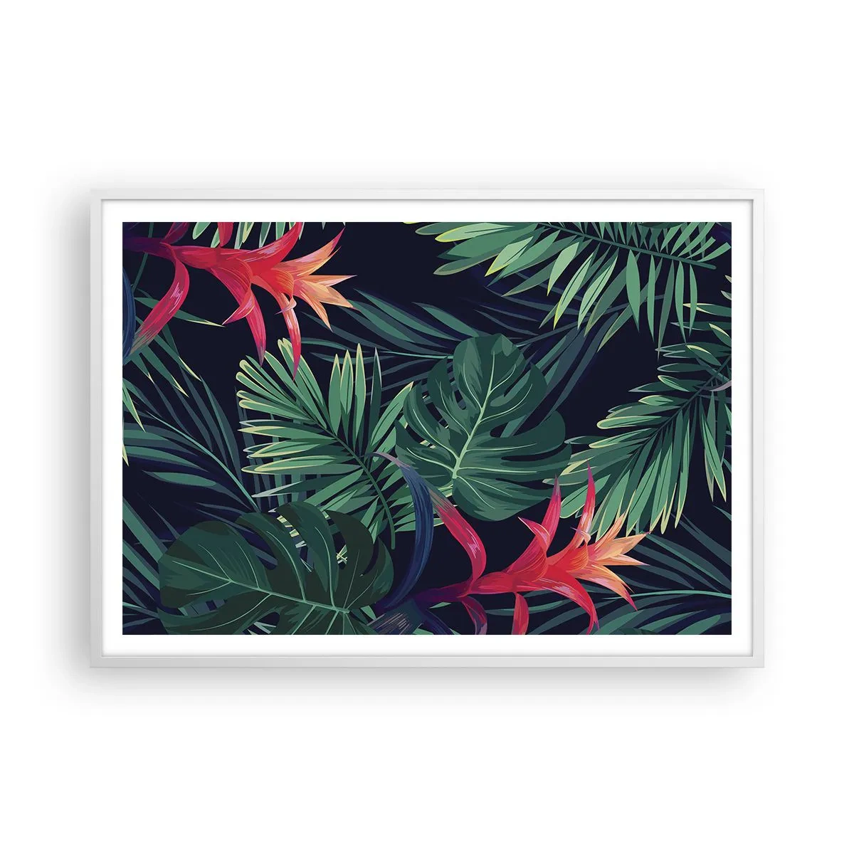 Poster in een witte lijst - Ontsteken in het groen - 100x70 cm