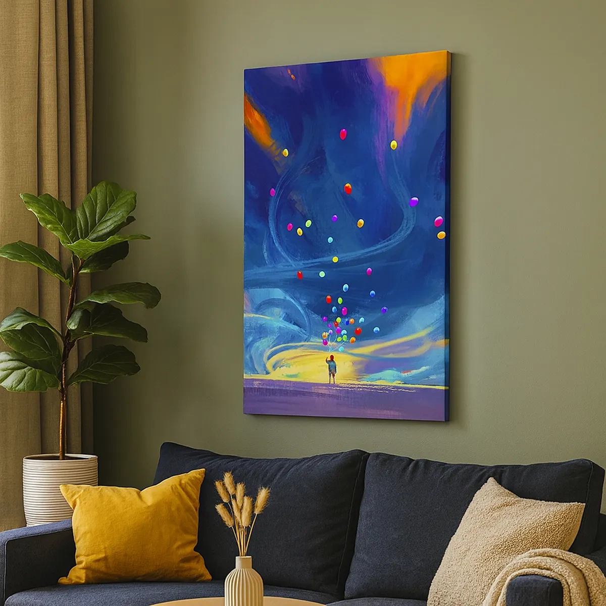 Schilderen op canvas - Naar de blauwe wind - 50x70 cm
