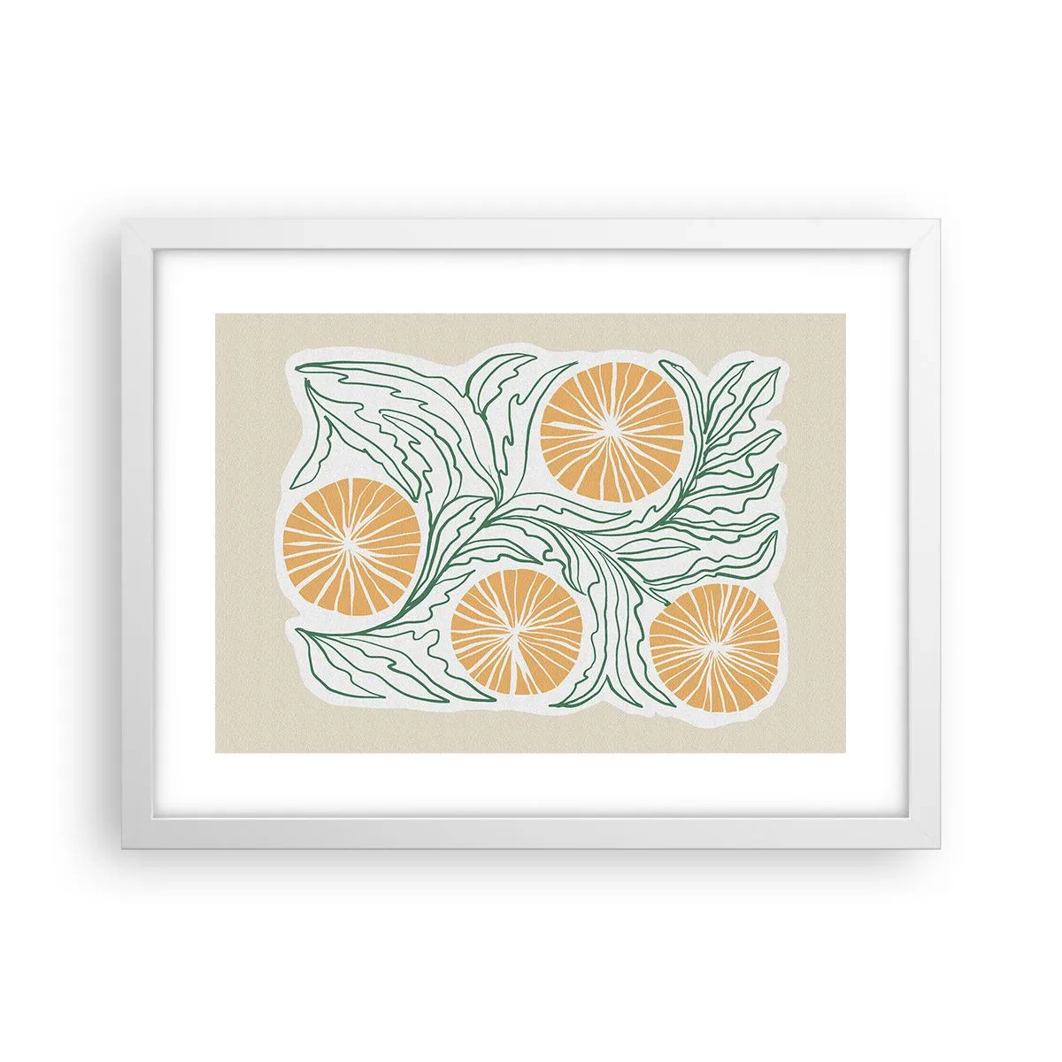 Poster in een witte lijst - Etnisch met een vleugje abstractie - 40x30 cm