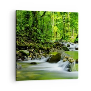 Schilderen op canvas - Zwemmen in een zee van groen - 60x60 cm