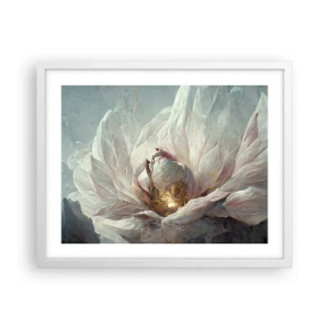 Poster in een witte lijst - Hij bloeit eens in de honderd jaar - 50x40 cm