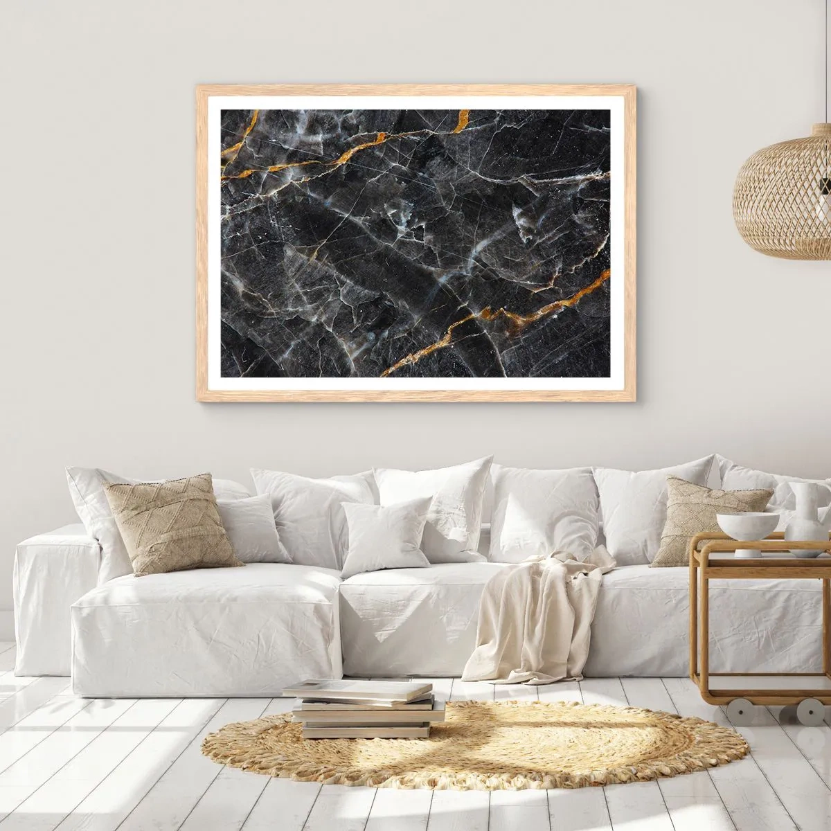 Een poster in een licht eiken lijst - Het innerlijke leven van de steen - 91x61 cm