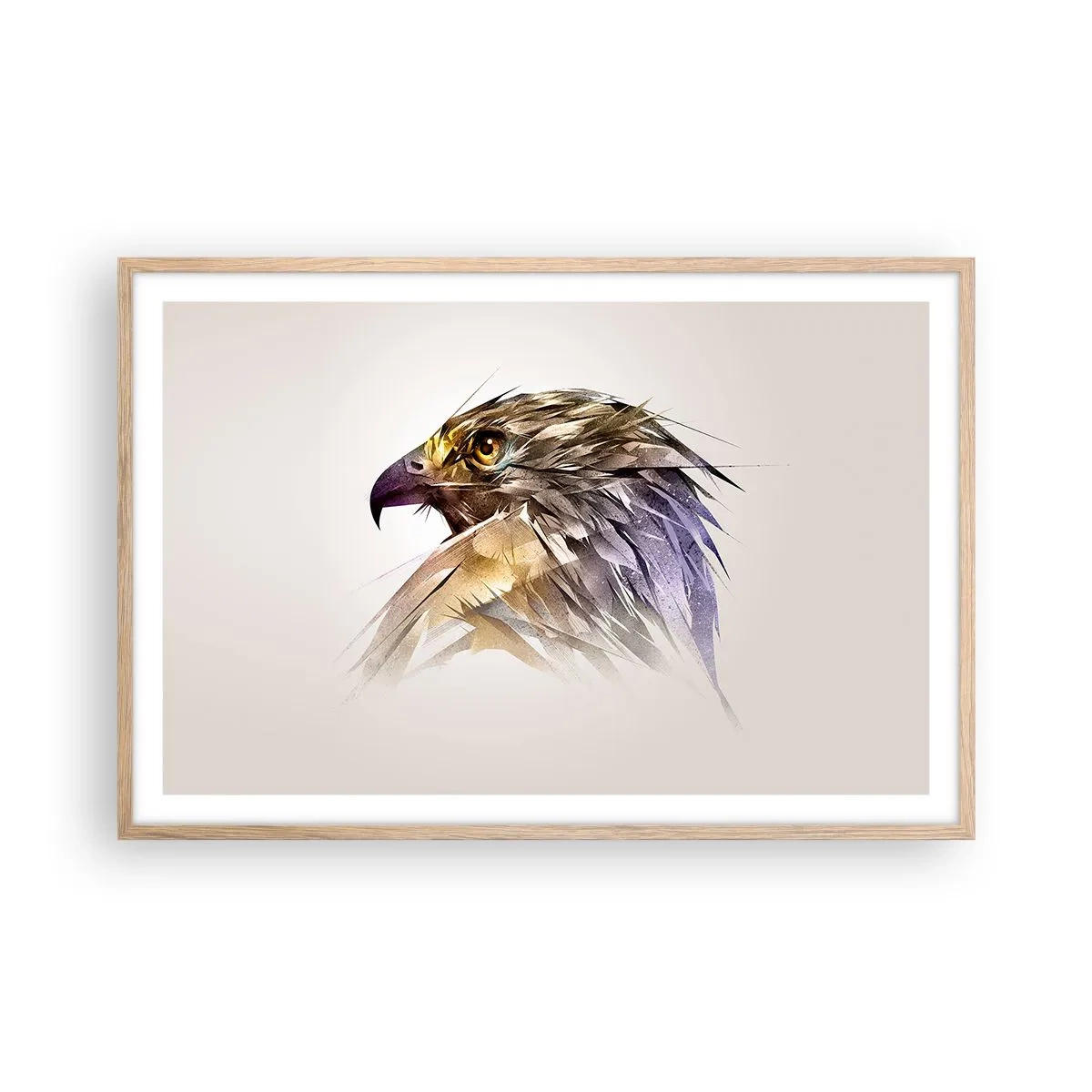 Een poster in een licht eiken lijst - Portret van een krijger - 91x61 cm