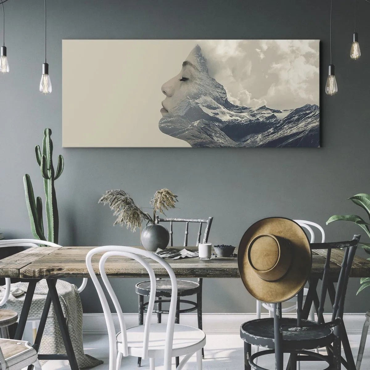Schilderen op canvas - De schoonheid van de elementen - 90x30 cm