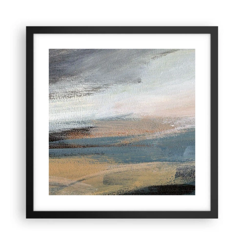 Poster in een zwarte lijst - Abstractie: noordelijk landschap - 40x40 cm