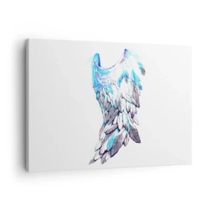 Schilderen op canvas - Delicate engelenvleugels in pasteltinten - 70x50cm - Ik heb vleugels nodig - Moderne wanddecoratie voor woonkamer en slaapkamer ARTTOR