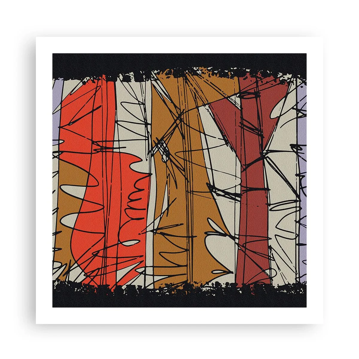 Poster - Spontane compositie - 60x60 cm