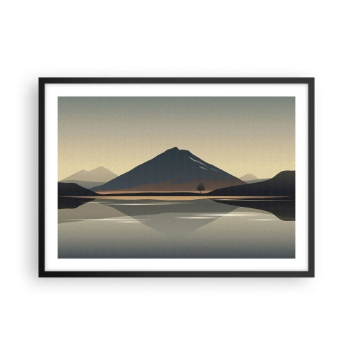 Poster in een zwarte lijst - Spiegelreflectie - 70x50 cm