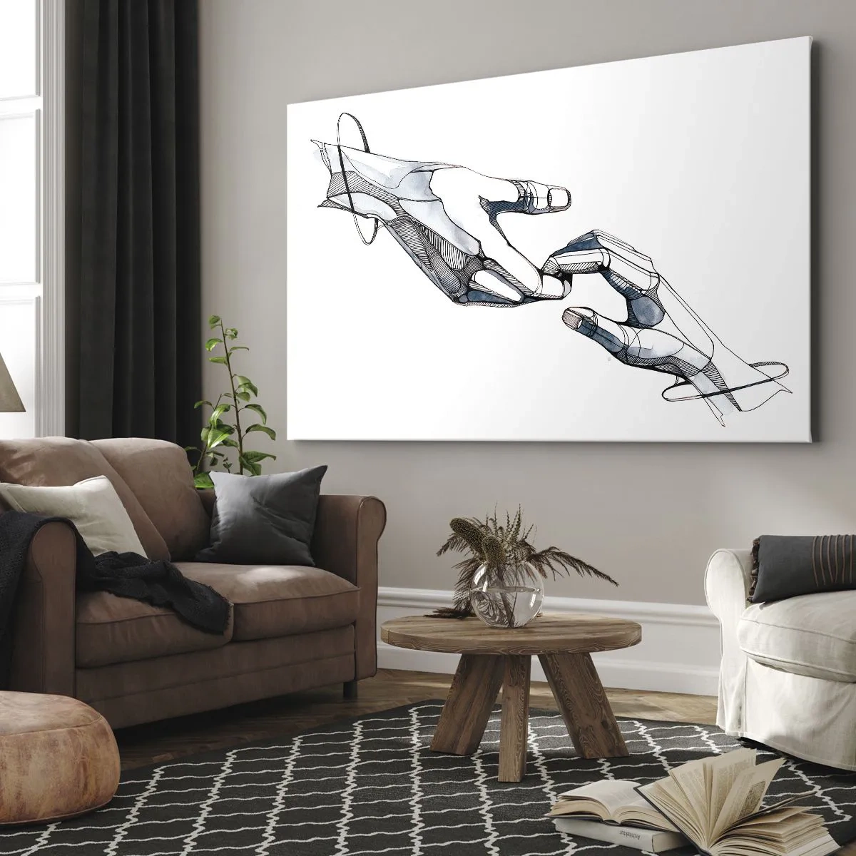 Schilderen op canvas - Een goed gebaar - 100x70 cm