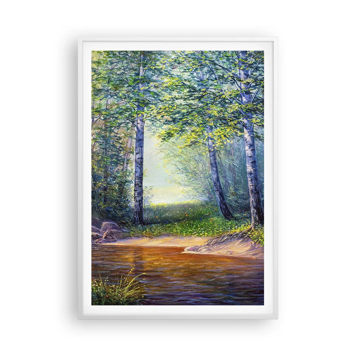 Poster in een witte lijst - Idyllisch landschap - 70x100 cm