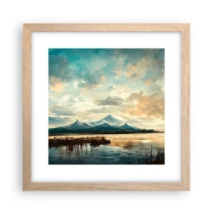 Een poster in een licht eiken lijst - Onder bescherming van de hemel - 30x30 cm