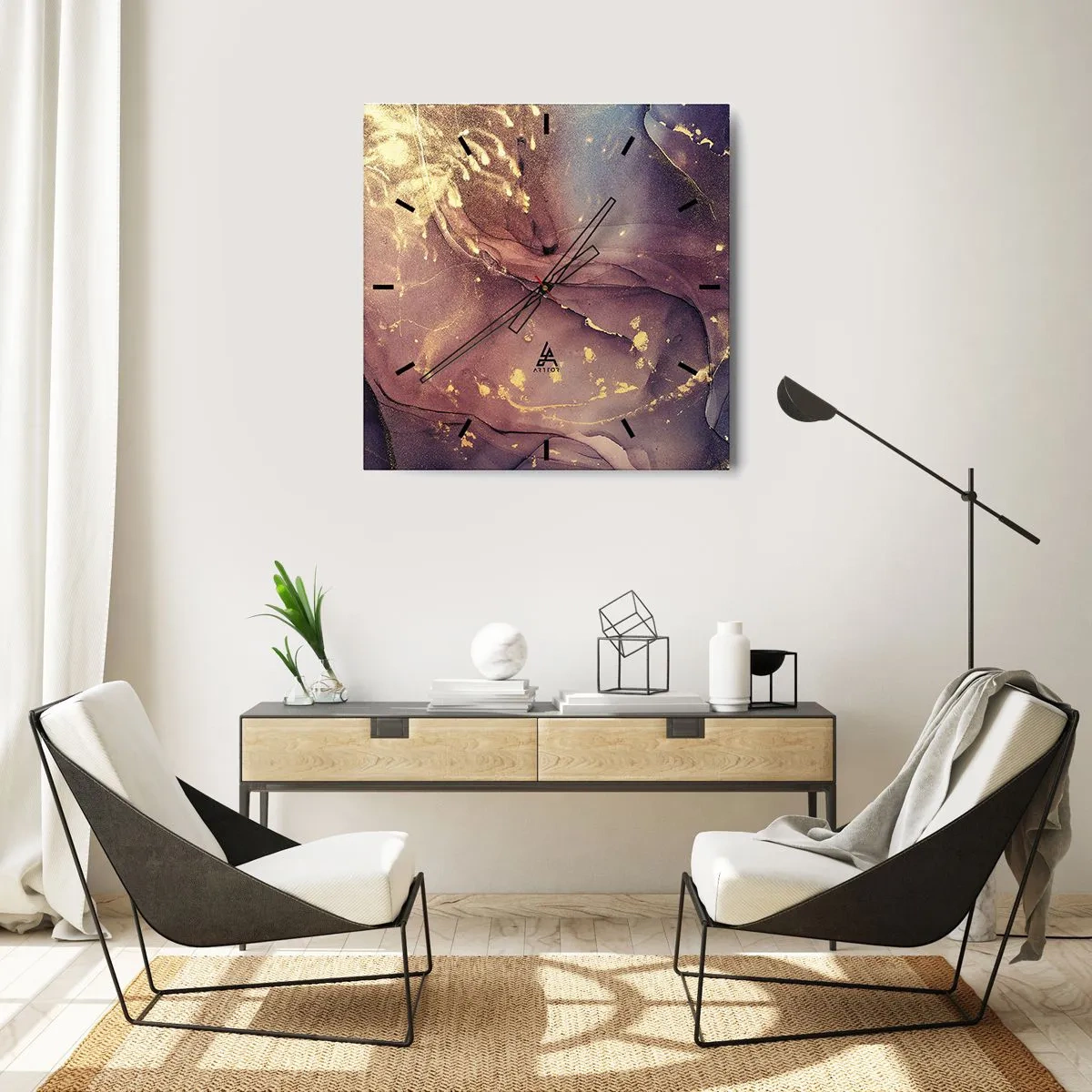 Wandklok - Klok - Materie en geest - 40x40 cm