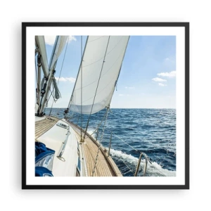 Poster in een zwarte lijst - Ahoi, avontuur - 60x60 cm