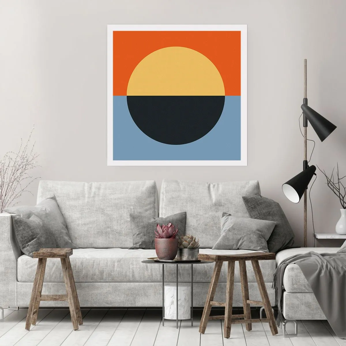 Poster - Een compositie van warmte en koelte - 60x60 cm