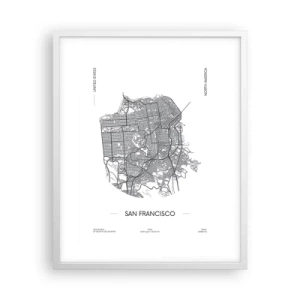 Poster in een witte lijst - Anatomie van San Francisco - 40x50 cm