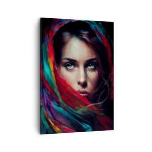 Schilderen op canvas - Mysterie met groene ogen - 50x70 cm