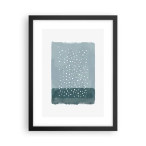 Poster in een zwarte lijst - Gegroeid op blauw - 30x40 cm