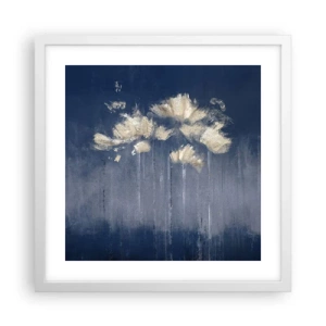 Poster in een witte lijst - Als bloemblaadjes in de wind - 40x40 cm