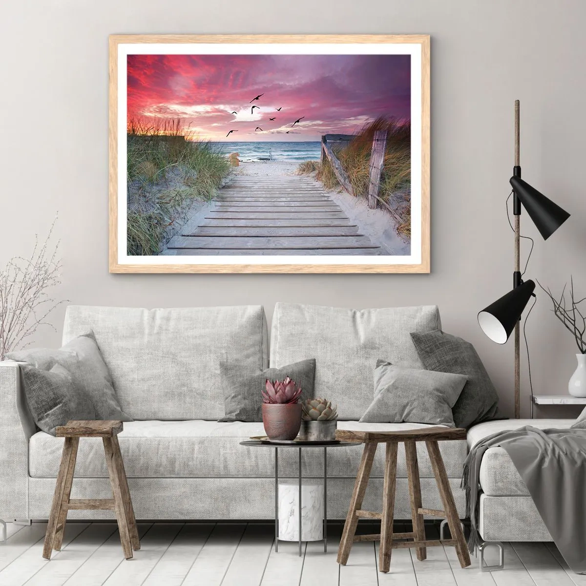 Een poster in een licht eiken lijst - Baltische indruk - 91x61 cm