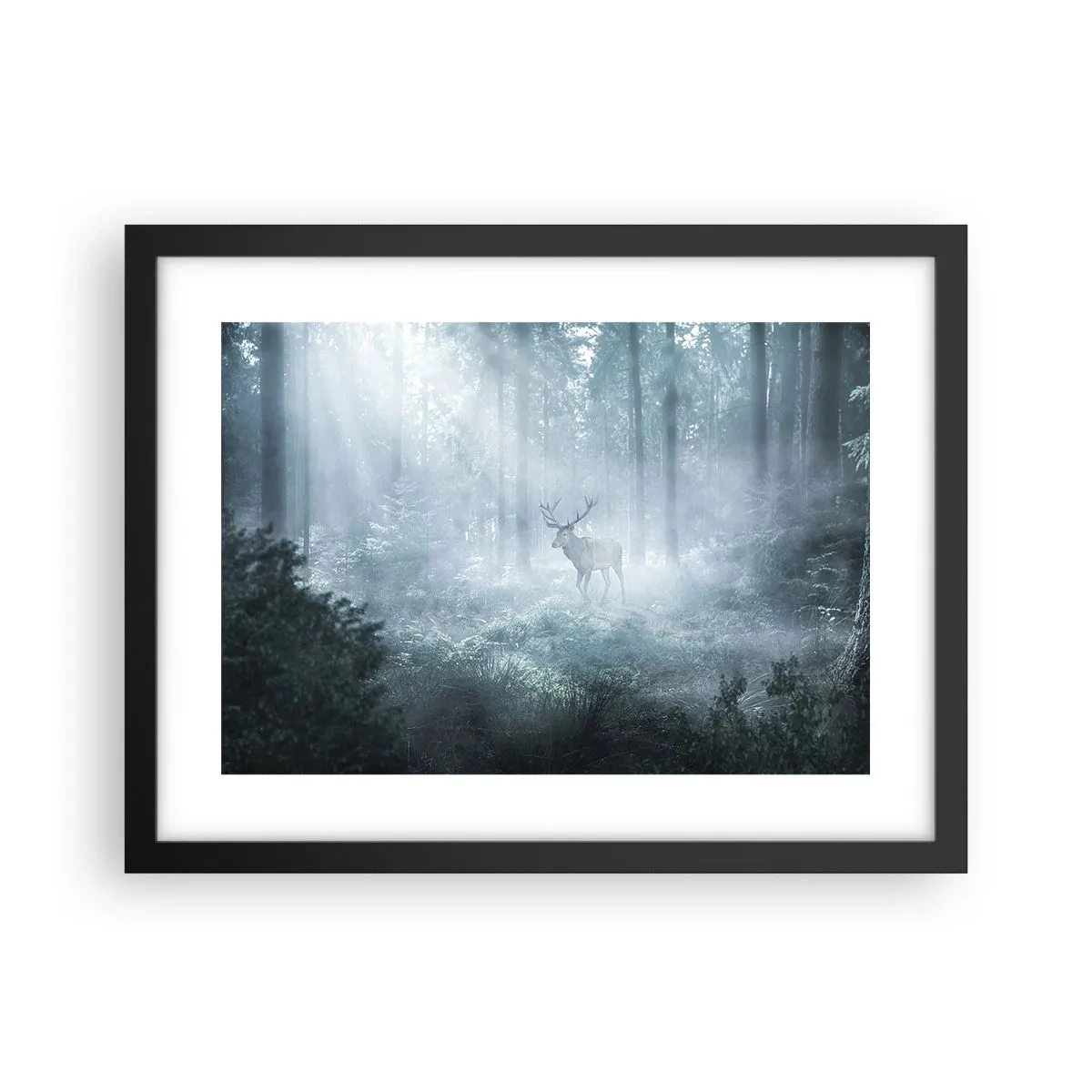 Poster in een zwarte lijst - Ochtendbezoek aan het landgoed - 40x30 cm