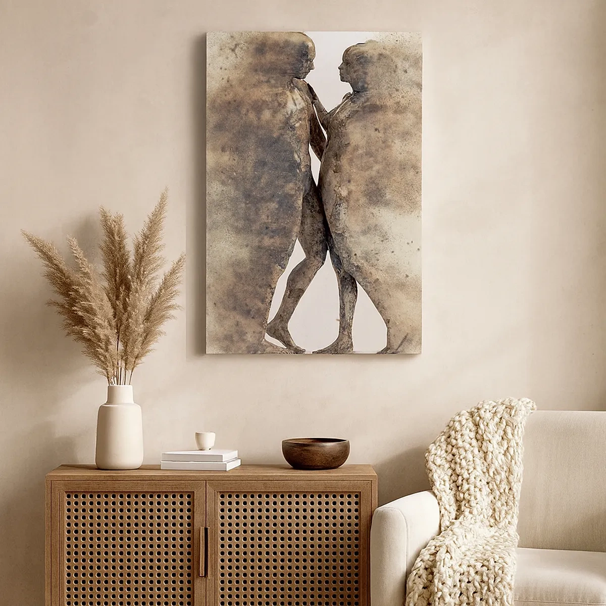 Schilderen op canvas - Ze verrezen uit het stof tot liefde - 50x70 cm