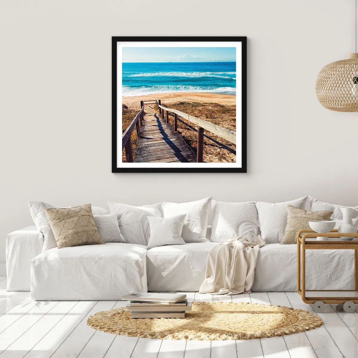 Poster in een zwarte lijst - Loop maar! - 30x30 cm