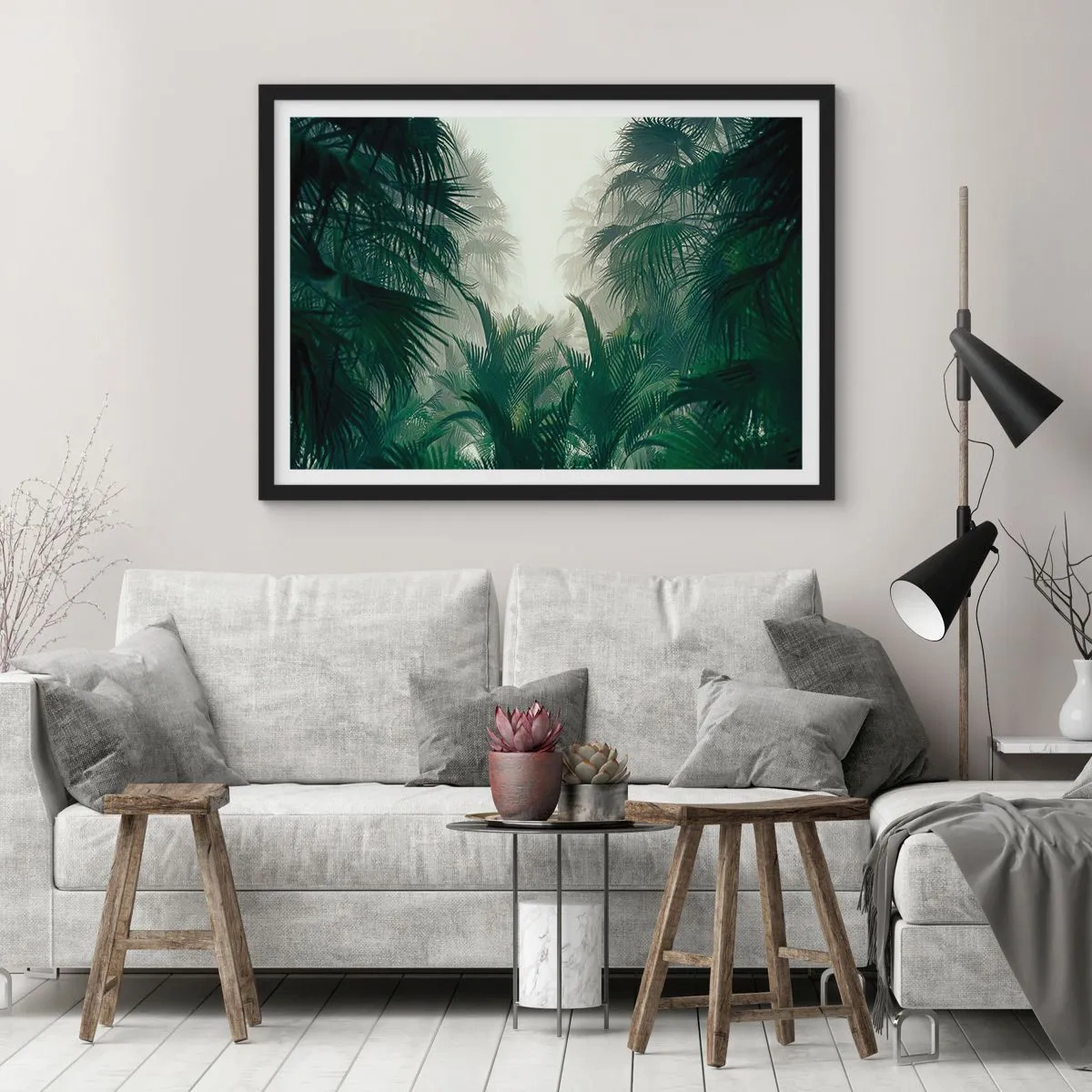 Poster in een zwarte lijst - Tropisch mysterie - 70x50 cm