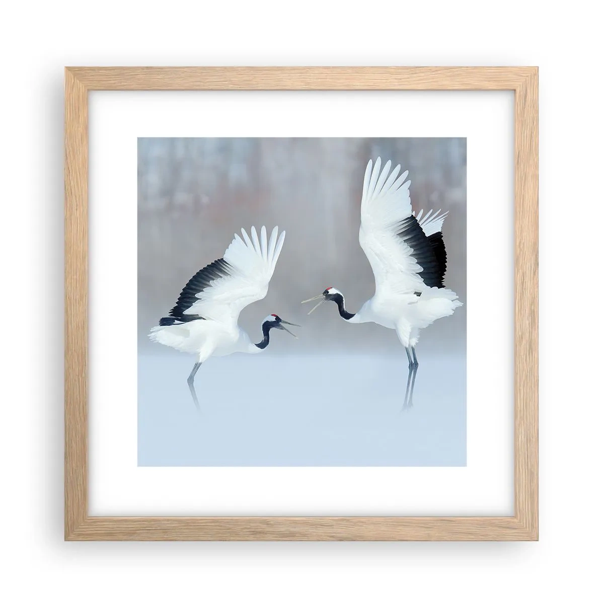 Een poster in een licht eiken lijst - Dans in de mist - 30x30 cm