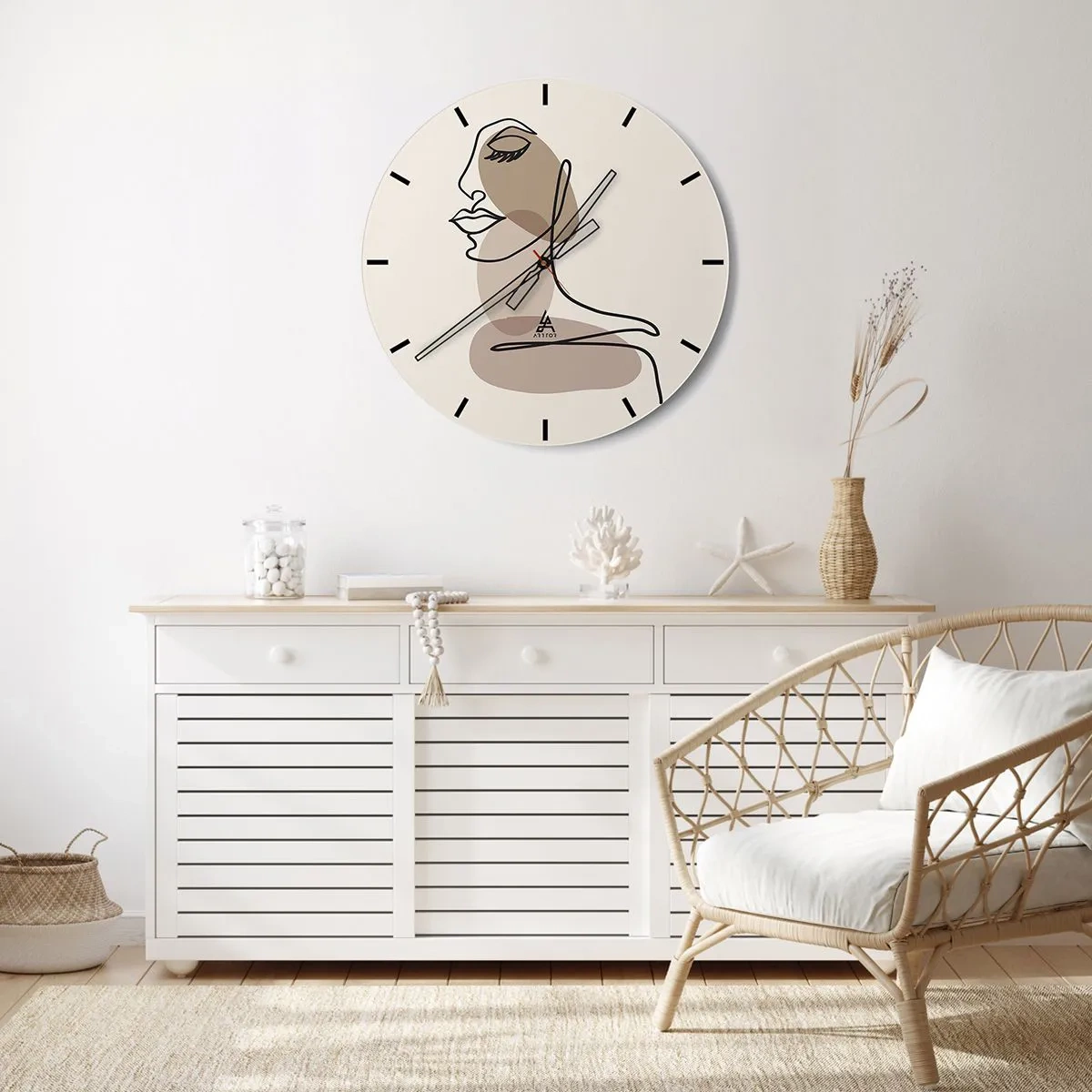 Wandklok - Klok - Luisteren naar zichzelf - 40x40 cm