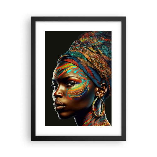 Poster in een zwarte lijst - Afrikaanse koningin - 30x40 cm