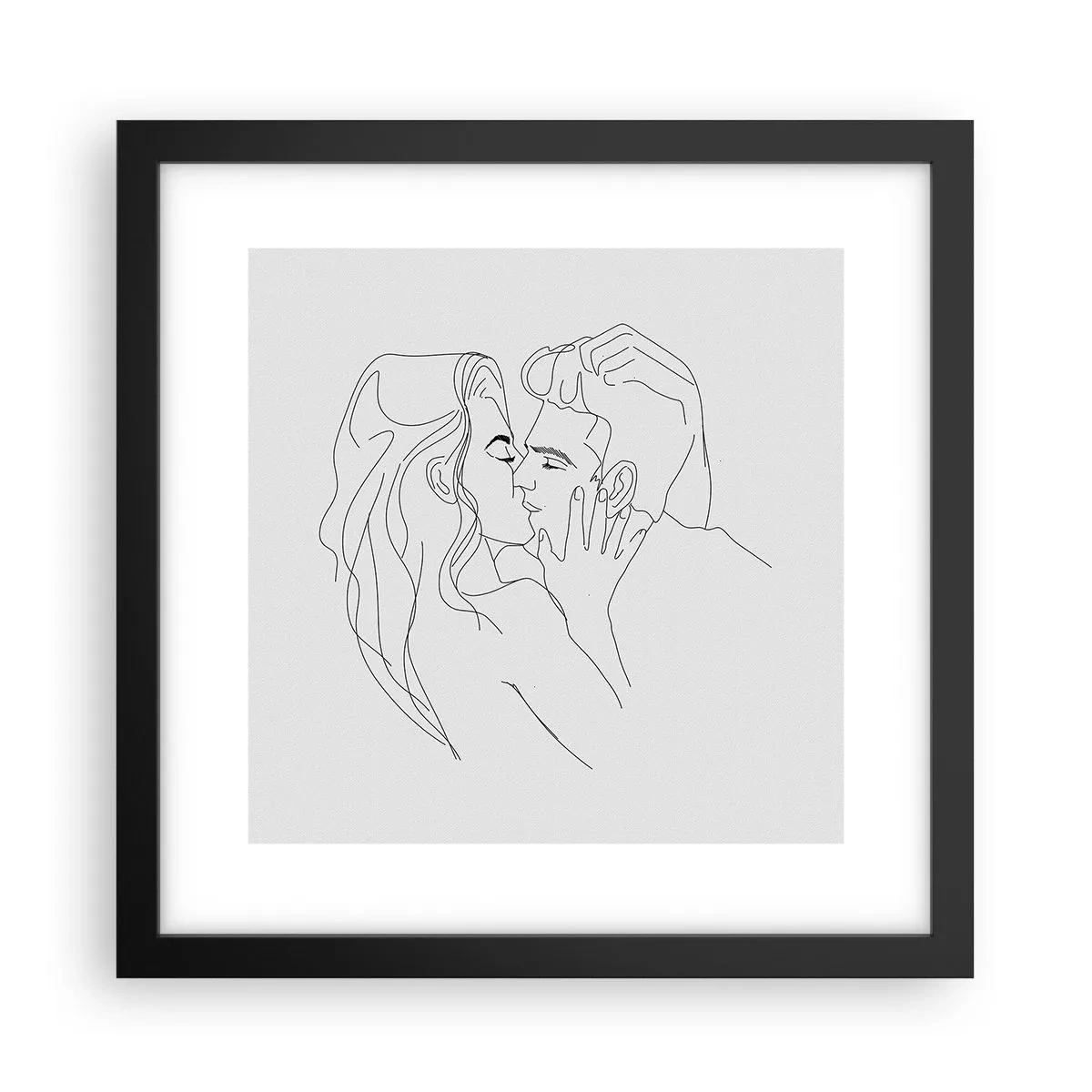 Poster in een zwarte lijst - Dezelfde regel - 30x30 cm