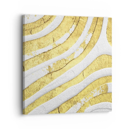 Schilderen op canvas - Compositie in wit en goud - 30x30 cm
